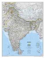 India wall map National Geographic 20546 first image