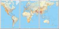 World physical 3 sheets wall map laminated IGN first image