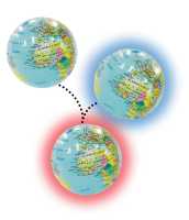 Globe 30 inflatable Led light: red, blue & white Map Studio first image