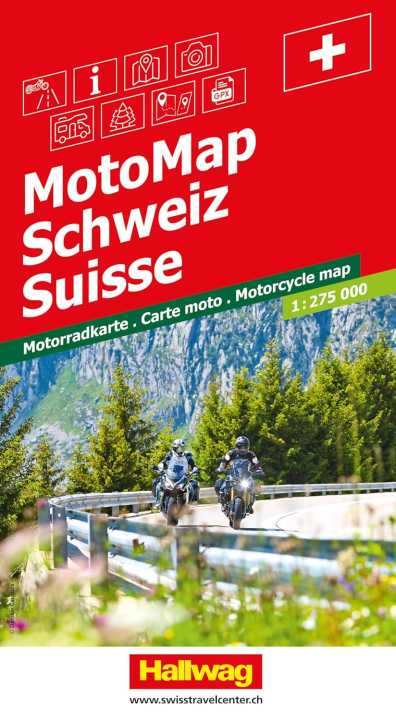 Zwitserland motokaart Hallwag