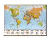 World politique plastifié avec lattes en bois Maps International first image