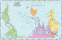 World Peters Projectie upside down Pacific centered wandkaart Huber Kartographie first image