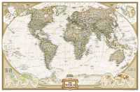 World political antique enlarged wall map laminated National Geographic 22086 first image
