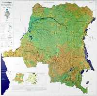 Congo République Democratique physical wall map laminated UCL first image
