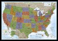 USA politiek decoratief wandkaart geplastificeerd National Geographic 22081 first image