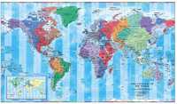 World tijdzone wandkaart geplastificeerd Cosmographics first image