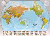 World politiek Pacific gecentreerd wandkaart geplastificeerd Maps International first image