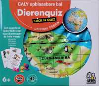 Stick N Quiz spel opblaasbare bol 42 cm + dierenquiz Caly first image
