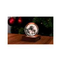 Amber crystal light 3D laser world globe Gingko Design first image