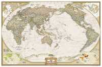 World politiek antiek Pacific centered groot wandkaart National Geographic 20334 first image