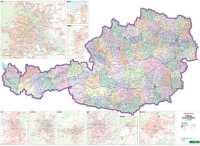 Oostenrijk postcode wandkaart Freytag & Berndt first image