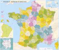 Frankrijk administratief wandkaart geplastificeerd IGN first image