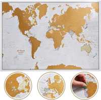 Monde à gratter wandkaart Maps International first image