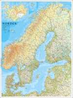 Scandinavia & Iceland wall map Norstedts first image