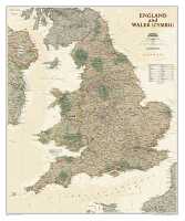 Engeland / Wales antiek wandkaart National Geographic 20667 first image