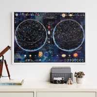 Stars & constellations glow in the dark wall map Maps International first image
