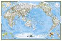 World politiek Pacific gecentreerd groot wandkaart geplastificeerd National Geographic 20331 first image