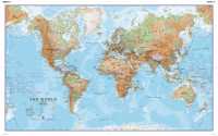 World physical wall map laminated Maps International first image