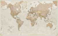 World antiek wandkaart geplastificeerd Maps International first image