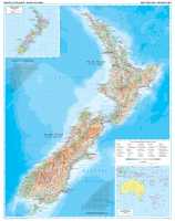 New Zealand geographical wall map laminated Gizimap first image