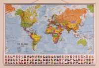 Wereld politique avec drapeaux plastifié avec listeaux Maps International first image