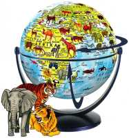 Kinderglobe 15 cm dieren blauwe oceaan draai & kantel Stellanova first image