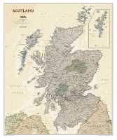 Scotland antique wall map laminated National Geographic 20536 first image