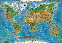 Animals of the World kids wall map laminated Dino's Children's Maps first image