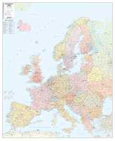Europe postcode area wall map laminated Bacher Verlag GmbH first image
