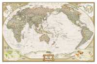 World politiek antiek Pacific centered wandkaart geplastificeerd National Geographic 20327 first image