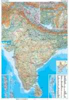 India geographical wall map laminated Gizimap first image